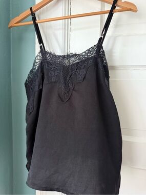 Lulu's Black Lace-Trim Camisole Top